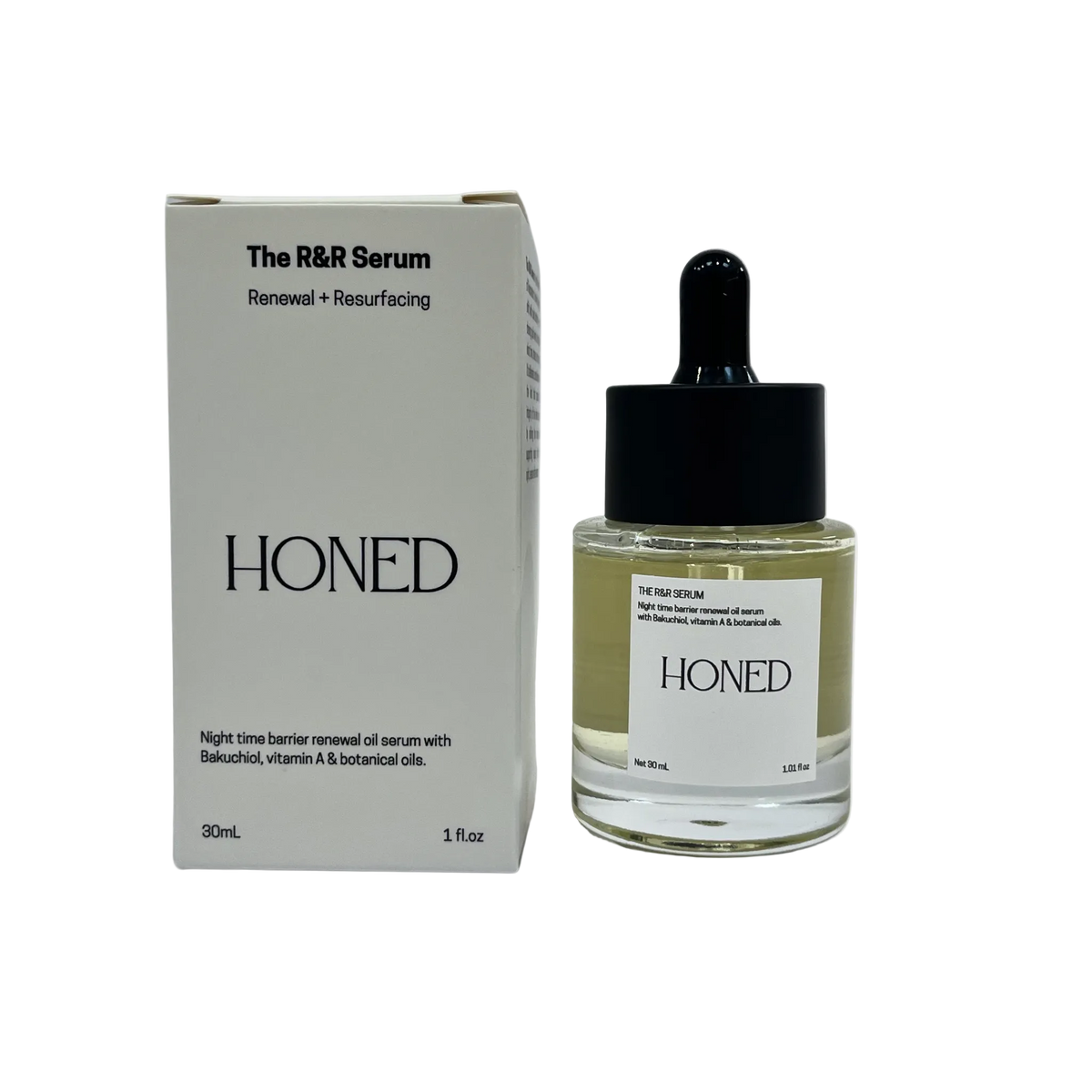 A botanial oil blend that carries the gentle form of Vitamin A, Retinyl Palmitate and 1% bakuchiol. It replenishes moisture all night to delicate skin that cannot tolerate tretinoin but benefits from collagen building and moisture.