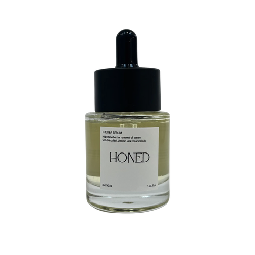 A premium oil serum featuring 1% bakuchiol and vitamin A to gently but effectively stimulate collagen without inflamation and barrier damage perfect for neck, chest and facial skin not tolerant of Tretinoin  