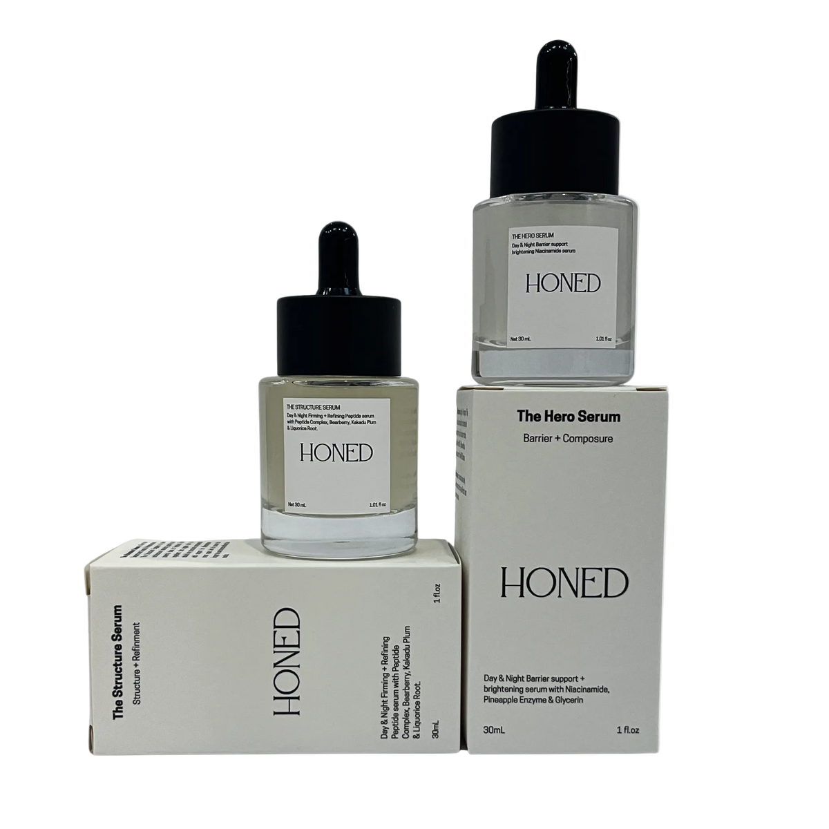 The Edit set is the duo of heavy lifting twice daily serums to refine your skin over time with minimal steps and hydrating multi use formulas that are safe for the eye and lip area .